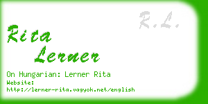 rita lerner business card